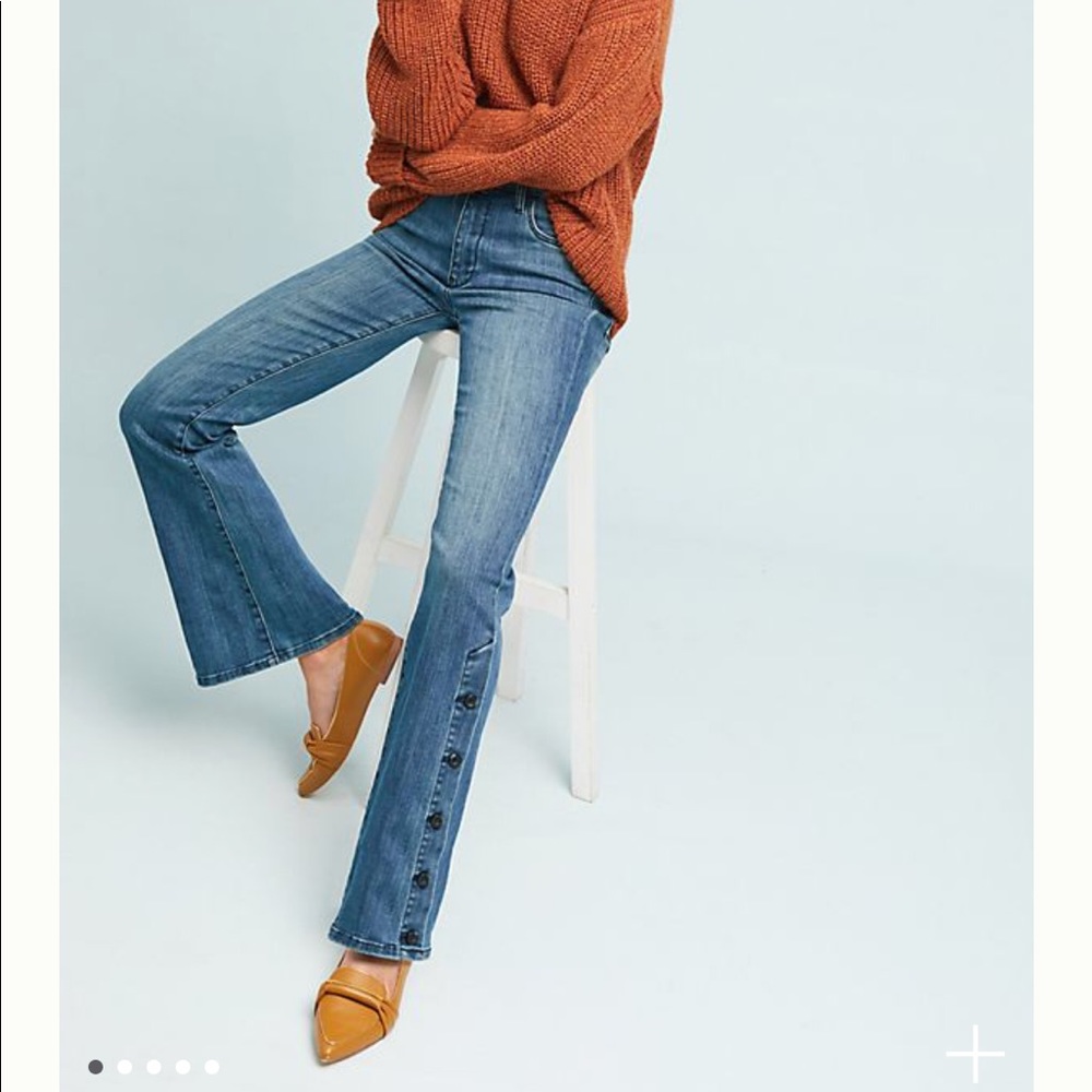 Pilcro button leg bootcut jeans